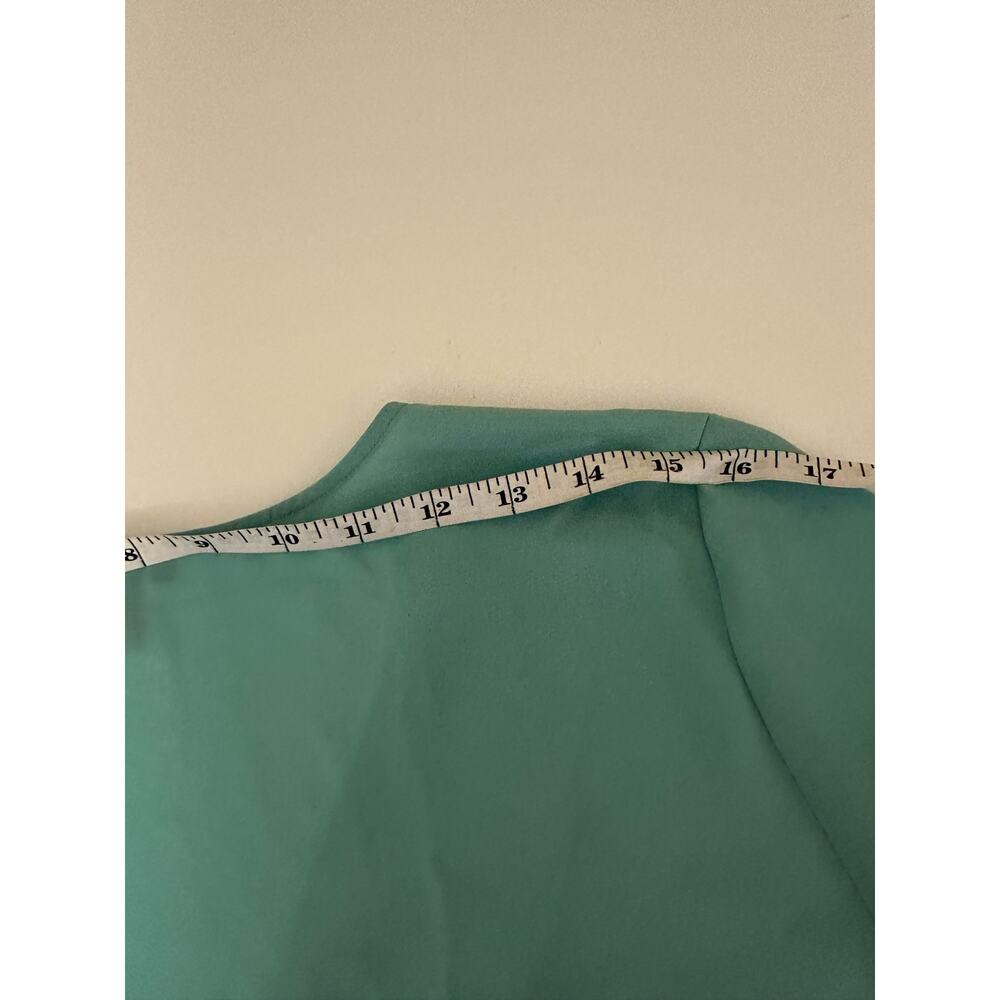 NWT Women L Halogen light sea green wrap blouse top long sleeve - Picture 8 of 13